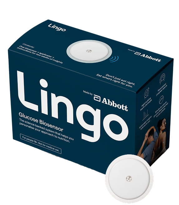 Abbott Lingo glucose biosensor box and sensor